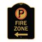 Signmission Fire Zone No Parking and Left Arrow, Black & Gold Aluminum Sign, 18" x 24", BG-1824-23974 A-DES-BG-1824-23974 - alternate 1
